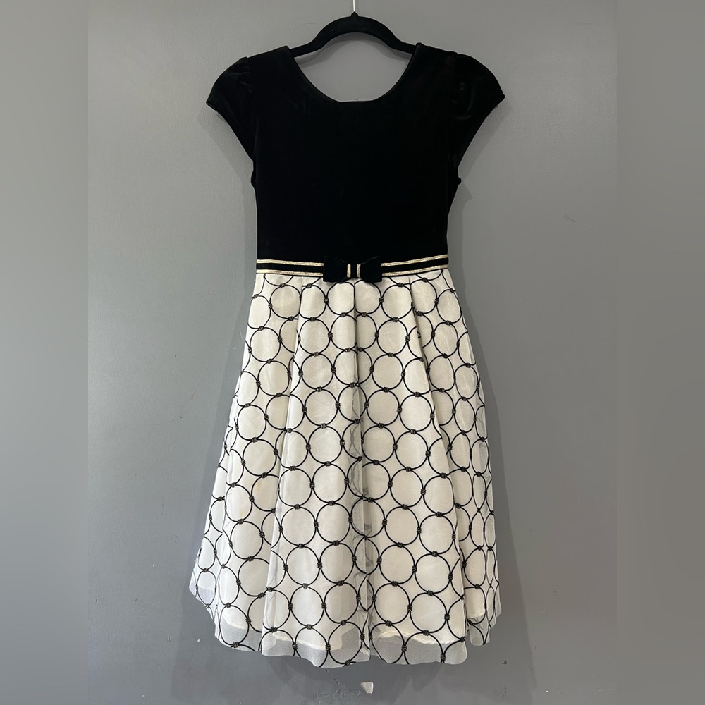 Jona Michelle Black and White Formal Kids Dress